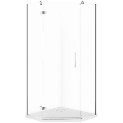 Cersanit kabina z brodzikiem 80x80 cm pięciokątna lewa chrom połysk/szkło przezroczyste S4004-002