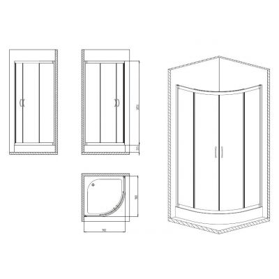 Kabina półokrągła 90 cm chrom / transparent Deante Alfa Plus KNA 051K