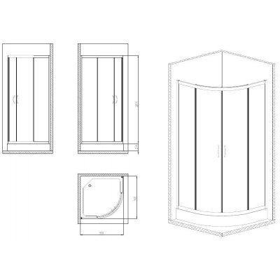 Deante Vanilla kabina prysznicowa półokrągła 90 cm chrom/szkło grafitowe KTO451K