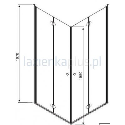 Radaway Eos KDD-B kabina kwadratowa drzwi dwuczęściowe bifold 90x90 cm bez listwy progowej 37303-01-01NB