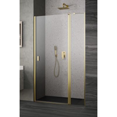 Radaway Nes Brushed Gold DWJ II drzwi wnękowe 90 cm prawe złoty szczotkowany/szkło przezroczyste 10036090-99-01R