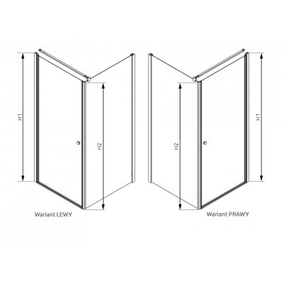 Outlet - Radaway Eos KDJ kabina kwadratowa drzwi jednoczęściowe 90x90 cm lewa 37503-01-12NL