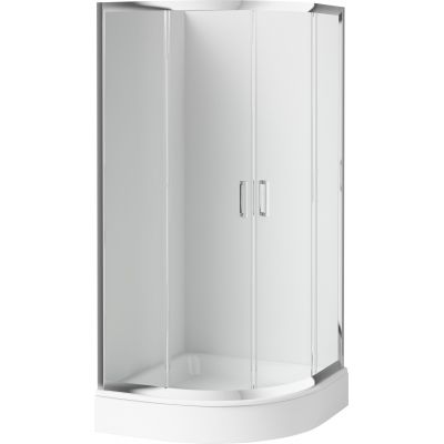 Deante Funkia kabina prysznicowa 80 cm półokrągła chrom/szkło przezroczyste KYP052K