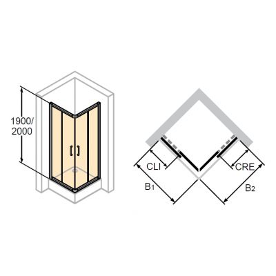 Huppe Classics 2 4-kąt kabina prysznicowa 90x90 cm kwadratowa srebrny połysk/szkło przezroczyste C20103.069.322