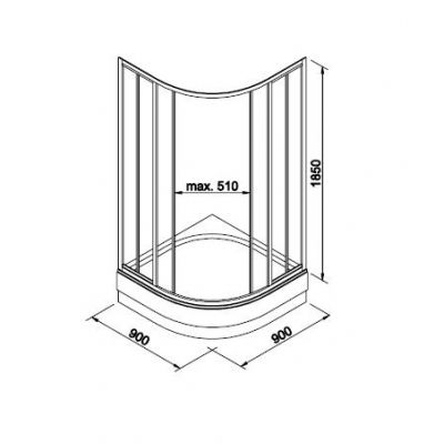 Kabina prysznicowa półokrągła 90 cm Koło Atol Plus EKPG90202000