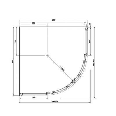 Kabina prysznicowa półokrągła 90 cm Koło Atol Plus EKPG90202000