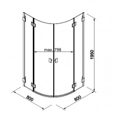 Kabina prysznicowa półokrągła 80 cm Koło Niven FKPF80222003