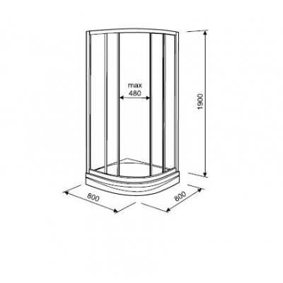 Kabina prysznicowa półokrągła 80 cm Koło Akcent Plus LKPG80R22003