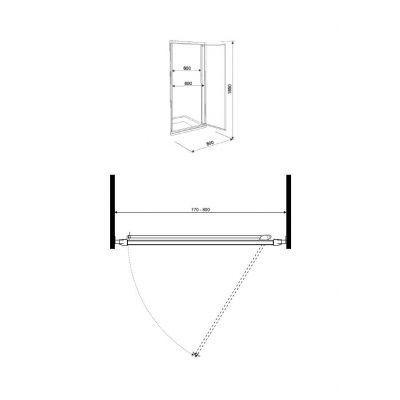 Drzwi prysznicowe 80 cm Koło Akord Pivot RDRP80222005