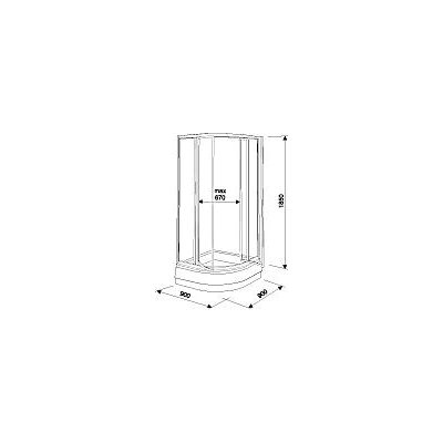 Kabina prysznicowa półokrągła 90 cm Koło Akord Swing RKPF90222005
