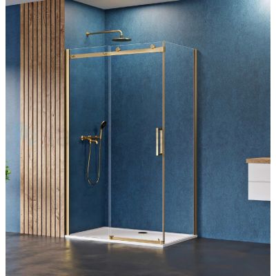 New Trendy Sling Satin Gold kabina prysznicowa 100x80 cm prostokątna złoty/szkło przezroczyste D-0388A/D-0193B