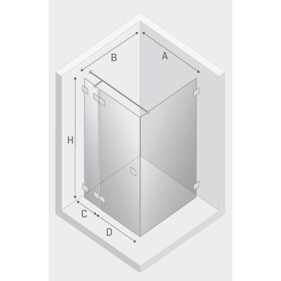 New Trendy Eventa kabina prysznicowa 90 cm kwadratowa lewa chrom/szkło przezroczyste EXK-4476
