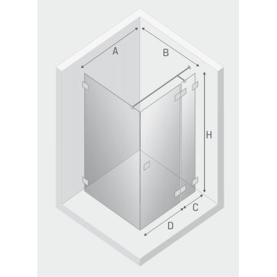 New Trendy Eventa kabina prysznicowa 100x80 cm prostokątna prawa chrom/szkło przezroczyste EXK-4511