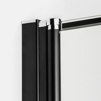 New Trendy Negra kabina prysznicowa 90 cm kwadratowa czarny półmat/szkło przezroczyste EXK-1128/EXK-1129