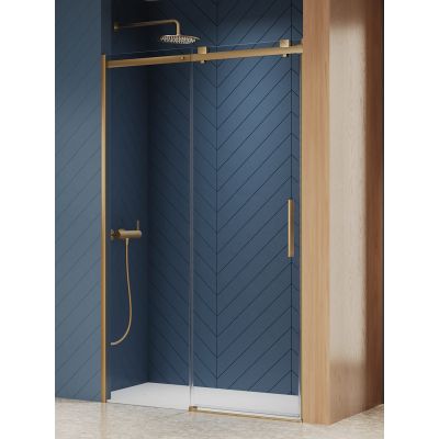New Trendy Softi Gold Brushed drzwi prysznicowe 120 cm rozsuwane złoty szczotkowany/szkło przezroczyste EXK-8762