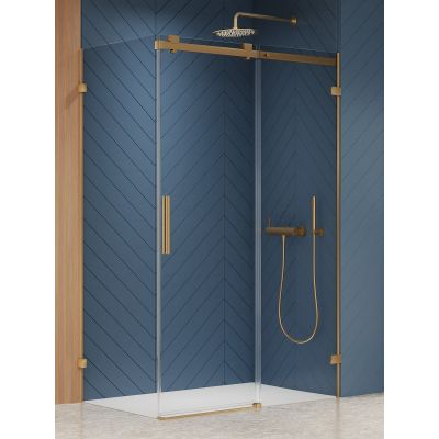 New Trendy Softi X Gold Brushed kabina prysznicowa 120x80 cm prostokątna prawa złoty szczotkowany/szkło przezroczyste EXK-8980