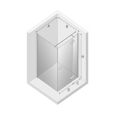 New Trendy Reflexa kabina prysznicowa 90 cm kwadratowa prawa chrom/szkło przezroczyste EXK-1242/EXK-0006