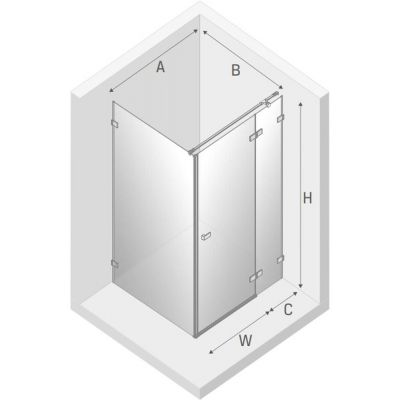 New Trendy Avexa White kabina prysznicowa 80x80 cm kwadratowa prawa biały mat/szkło przezroczyste EXK-2732