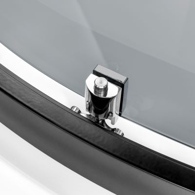New Trendy New Varia Black kabina prysznicowa 80x80 cm półokrągła czarny półmat/szkło grafitowe K-0451