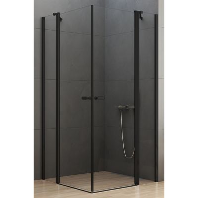New Trendy New Soleo Black kabina prysznicowa 100 cm kwadratowa czarny półmat/szkło przezroczyste K-0556