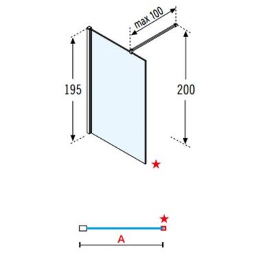 Novellini Gaida ścianka prysznicowa walk-in 140 cm czarny mat/szkło przezroczyste GIADAH140-1H