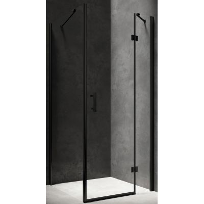 Omnires Manhattan kabina prysznicowa 100x100 cm kwadratowa czarny mat/szkło przezroczyste MH1010BLTR
