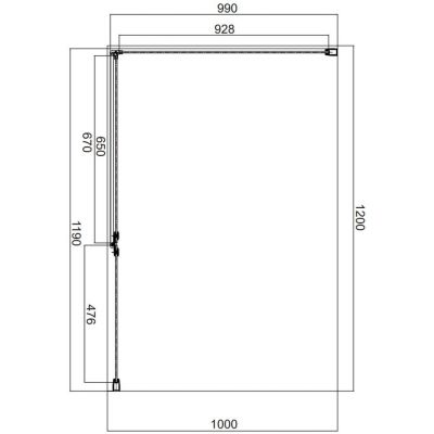 Omnires Manhattan kabina prysznicowa 120x100 cm prostokątna czarny mat/szkło przezroczyste MH1210BLTR