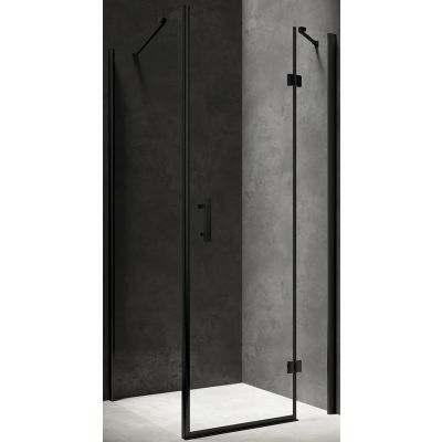 Omnires Manhattan kabina prysznicowa 120x80 cm prostokątna czarny mat/szkło przezroczyste MH1280BLTR