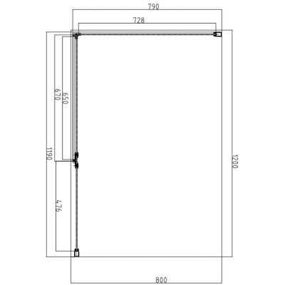 Omnires Manhattan kabina prysznicowa 120x80 cm prostokątna czarny mat/szkło przezroczyste MH1280BLTR