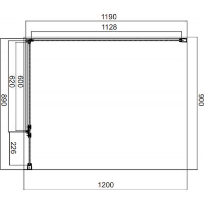 Omnires Manhattan kabina prysznicowa 120x90 cm chrom/szkło przezroczyste MH9012CRTR