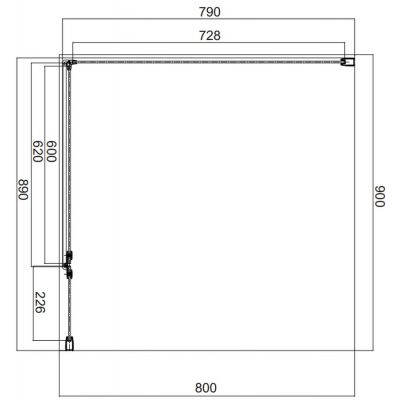 Omnires Manhattan kabina prysznicowa 90x80 cm prostokątna czarny mat/szkło przezroczyste MH9080BLTR