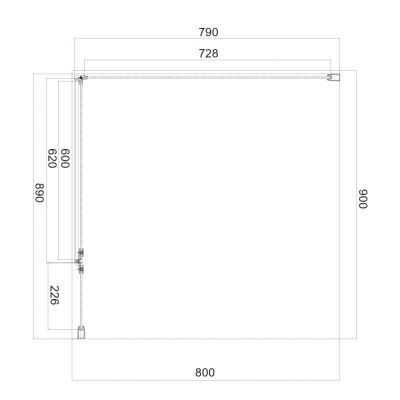 Omnires Manhattan kabina prysznicowa 90x80 cm prostokątna chrom połysk/szkło przezroczyste MH9080CRTR