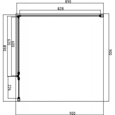 Omnires Manhattan kabina prysznicowa 90x90 cm kwadratowa czarny mat/szkło przezroczyste MH9090BLTR