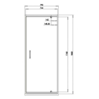 Omnires S80 drzwi prysznicowe 80 cm wnękowe chrom/szkło przezroczyste S-80DCRTR