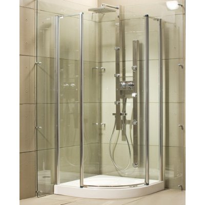 Kabina prysznicowa Poolspa Capital Rondo (lewa) profil chromowy 80 x 80 PB3000037