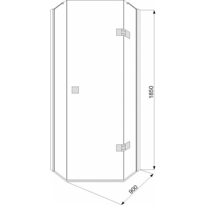 Kabina prysznicowa 90 x 90 cm Poolspa Metropolis Diamond PB3000026