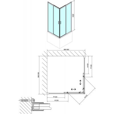 Polysan Carmen kabina prysznicowa 90x90 cm kwadratowa chrom/szkło przezroczyste MD5116