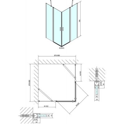 Polysan Zoom Line kabina prysznicowa 90x90 cm kwadratowa chrom/szkło przezroczyste ZL5415