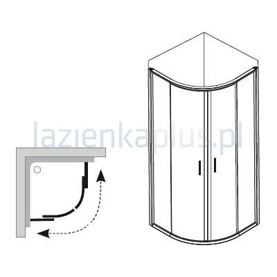 Kabina prysznicowa półokrągła aluminium+transparent Ravak Blix BLCP4-80 X3B240C00Z1