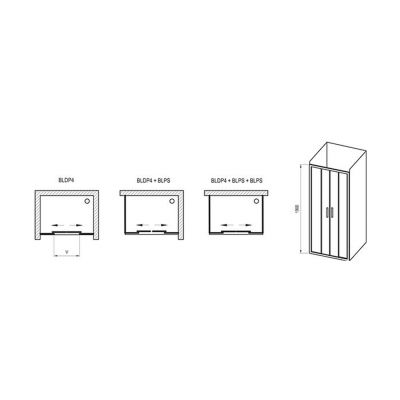 Ravak Blix BLDP4-180 drzwi prysznicowe 180 cm przesuwne biały/szkło przezroczyste 0YVY0100Z1