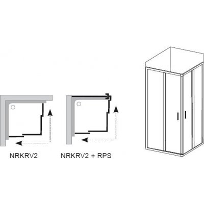 Ravak Rapier kabina prysznicowa kwadratowa satyna + grape NRKRV2-80 1AN40U00ZG