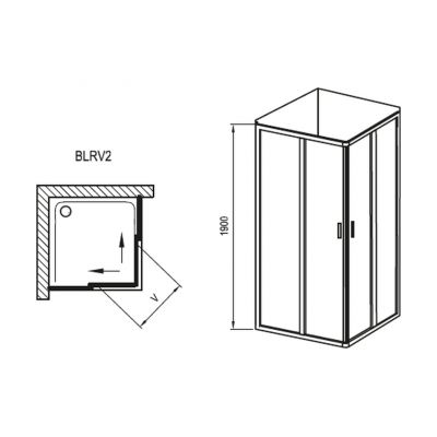 Ravak Blix BLRV2-80 kabina prysznicowa 80x80 cm kwadratowa biały/grape 1LV40100ZG