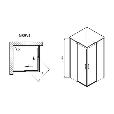 Ravak Matrix MSRV4-80/80 kabina prysznicowa 80x80 cm kwadratowa biały/szkło przezroczyste 1WV44100Z1