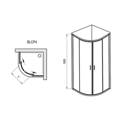 Ravak Blix BLCP4-80 kabina prysznicowa 80x80 cm półokrągła satyna/szkło przezroczyste 3B240U00Z1