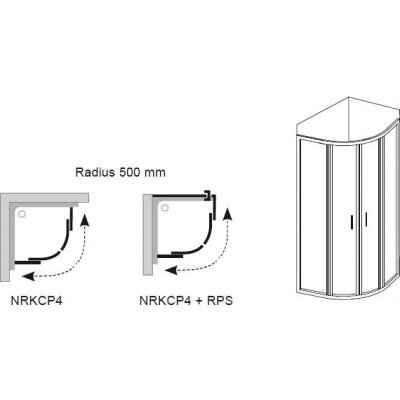 Ravak Rapier kabina prysznicowa półokrągła satyna + transparent NRKCP4-90 3L370U00Y1