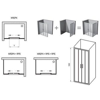 Ravak Rapier drzwi prysznicowe przesuwne satyna + transparent NRDP4-140 0ONM0U00Z1