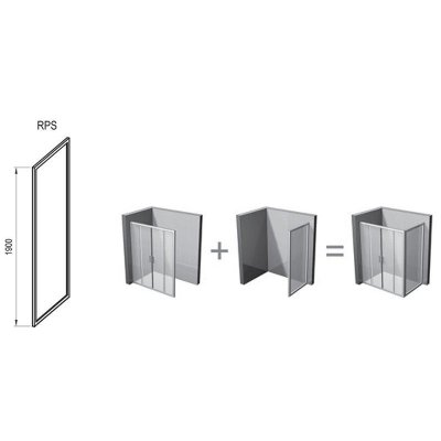 Ravak Rapier Ścianka prysznicowa stała satyna + transparent RPS-80 9RV40U00Z1