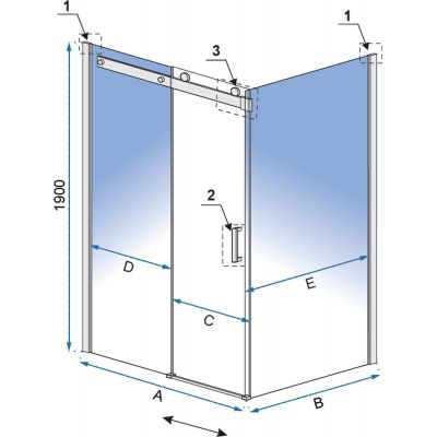 Rea Whistler kabina prysznicowa 100x80 cm prostokątna profile chrom REA-K0847