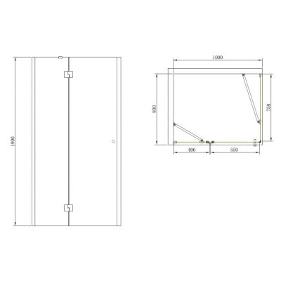 Rea Madox kabina prysznicowa 100x80 cm prostokątna prawa szkło transparentne REA-K1000