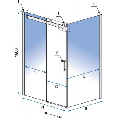 Rea Marten kabina prysznicowa 100x80 cm prostokątna chrom/szkło przezroczyste REA-K4000